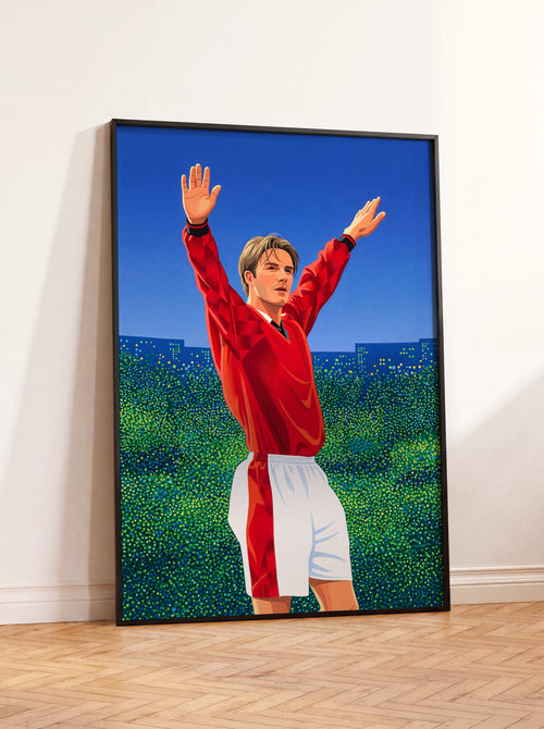 David Beckham Man Utd Art Print | Giclée Football Poster | Wall Art